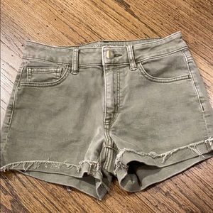 Olive green American Eagle jean shorts
